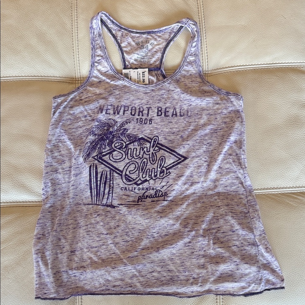 Newport Beach Women's Heathered Purple Tank Top